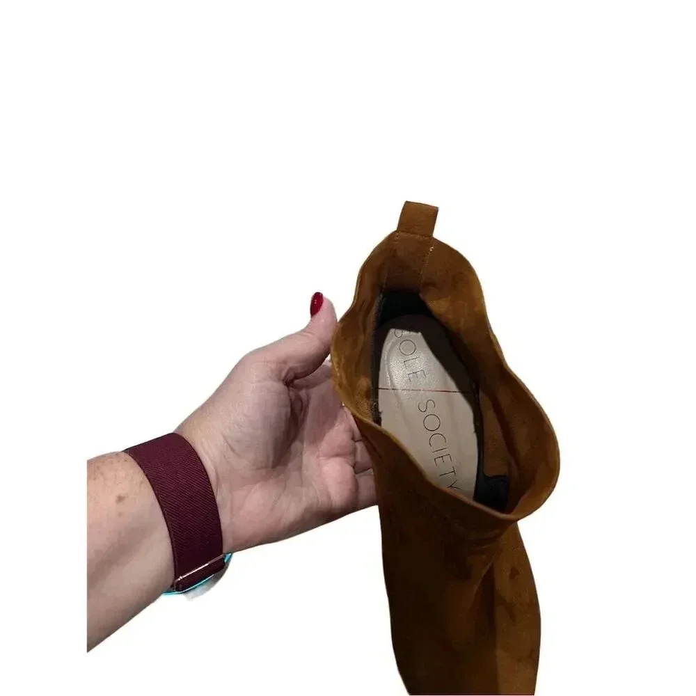 Sole Society Women's Laurel Ankle Booties Brown Suede‎ Size 8